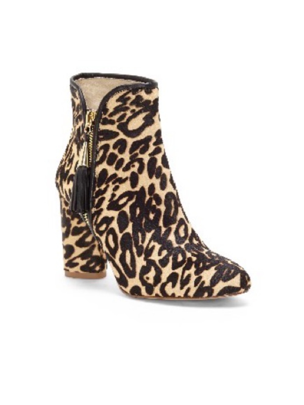 Louise et Cie Leopard Calf-Hair Ankle Bootie - Brown/Black